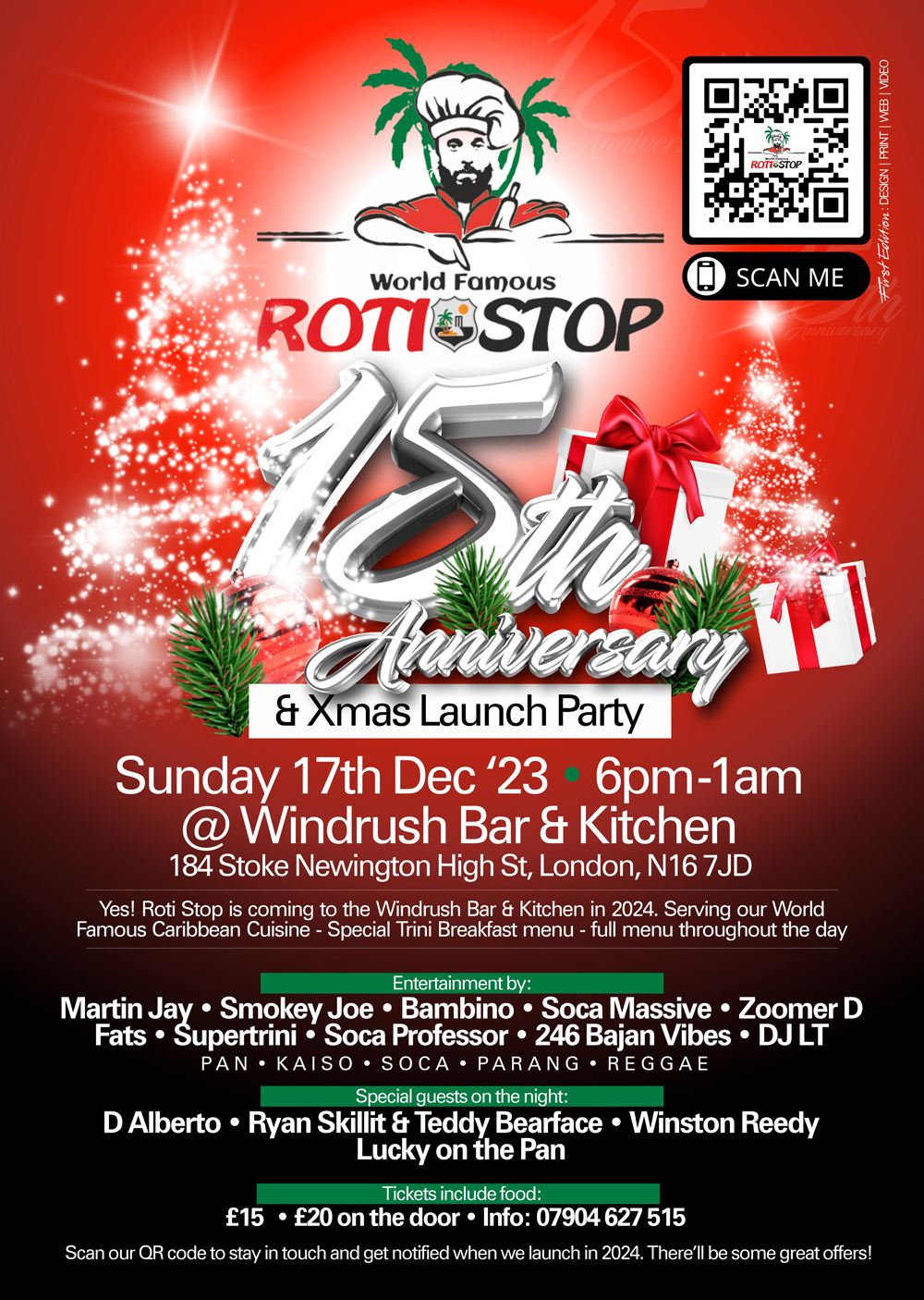 Soca Events - Roti Stop 15th Anniversay x Xmas Launch Party