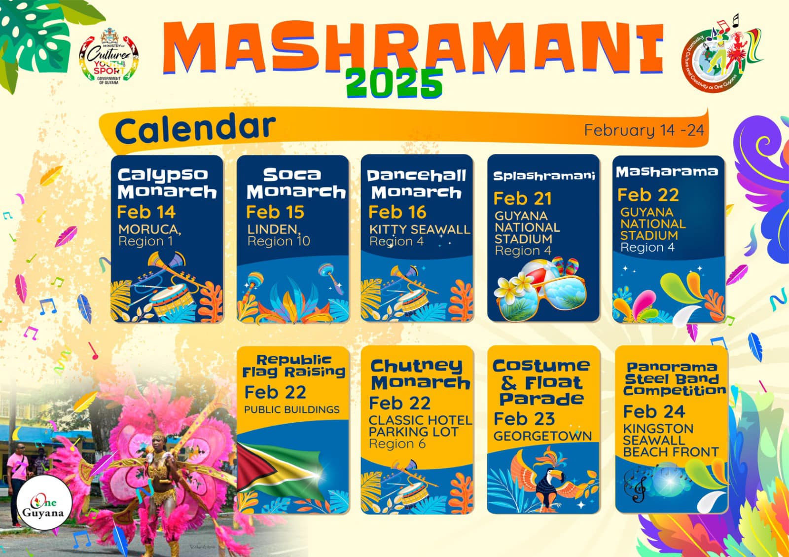 Ministry unveils 2025 Mashramani Calendar - Soca News